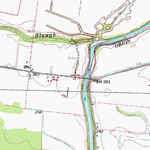 Topographic Map of Bradleytown, TN