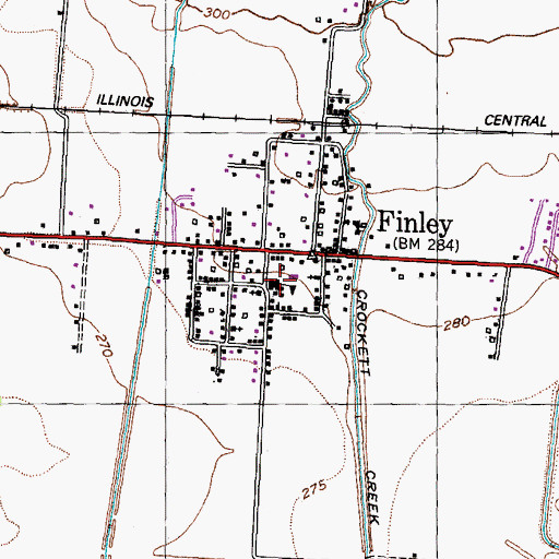 Topographic Map of Finley Elementary School, TN