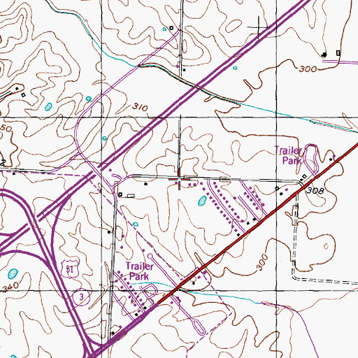 Topographic Map of Fort Hudson Church, TN