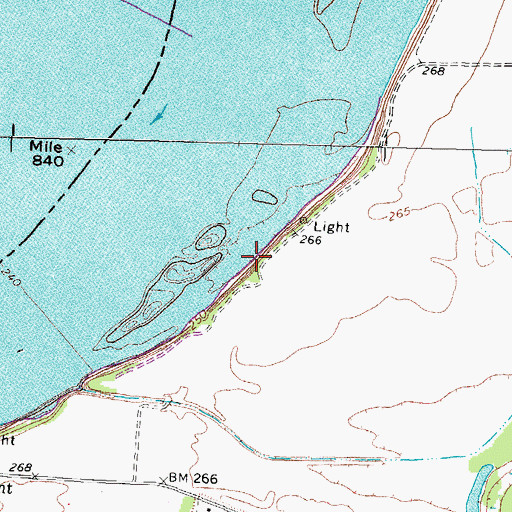 Topographic Map of Linwood Bend Revetment, TN