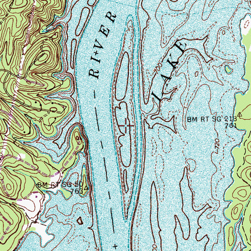 Topographic Map of Fooshee Island (historical), TN