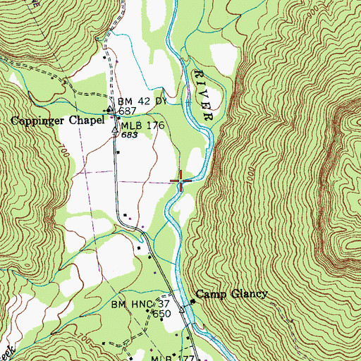 Topographic Map of Dixon Creek, TN