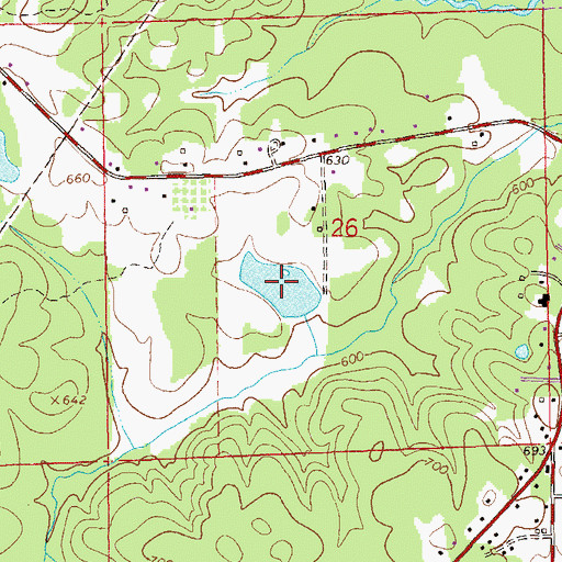 Topographic Map of Taunton Lake, AL