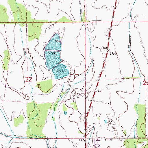 Topographic Map of Hill Ranch Dam, AL