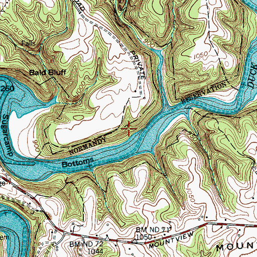 Topographic Map of Sugarcamp Spring, TN