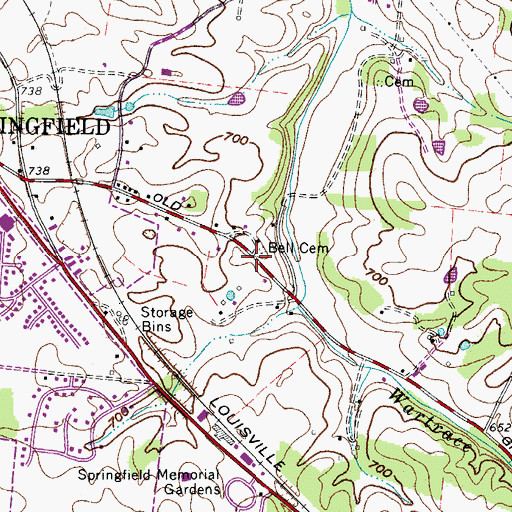 Topographic Map of Perry Park, TN