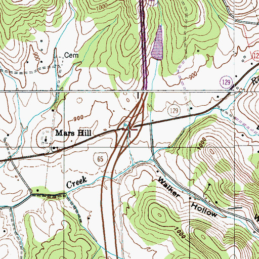 Topographic Map of Interchange 27, TN
