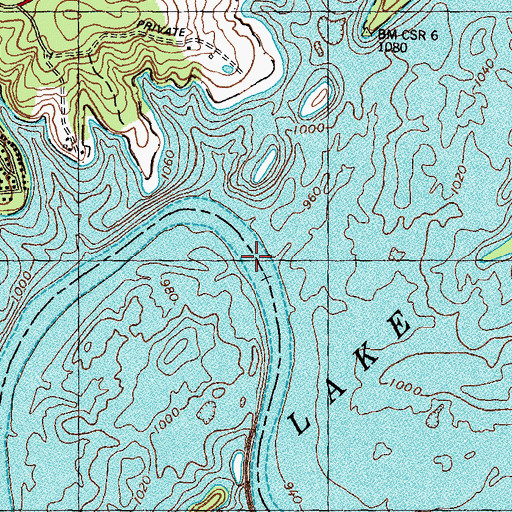 Topographic Map of Austin Ferry (historical), TN