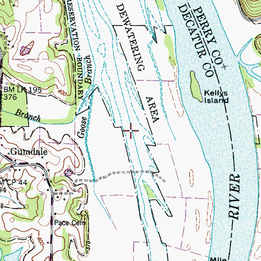 Topographic Map of Halabough Bottom, TN