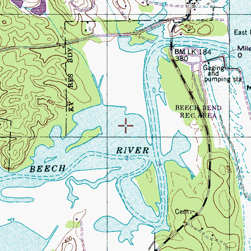 Topographic Map of Horseshoe Pond (historical), TN