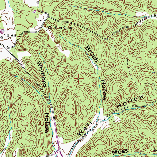 Topographic Map of Durham Hill, TN