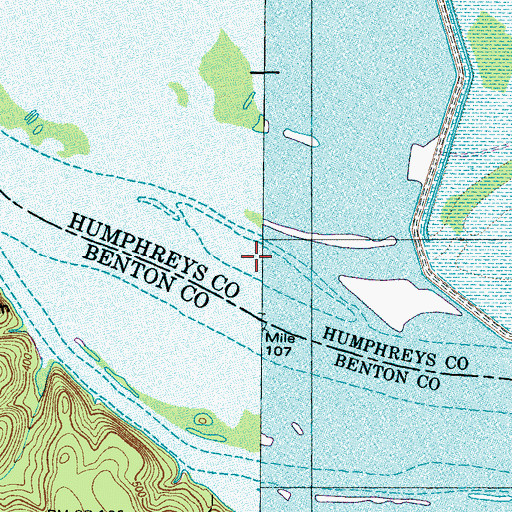 Topographic Map of Little Island (historical), TN