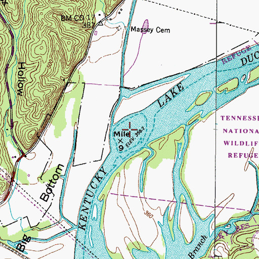 Topographic Map of Plant Island (historical), TN