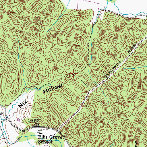 Topographic Map of Union Gap, TN