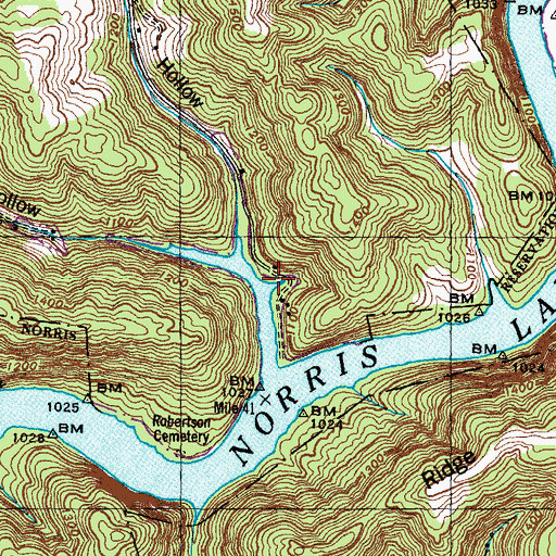 Topographic Map of Capps Ford (historical), TN