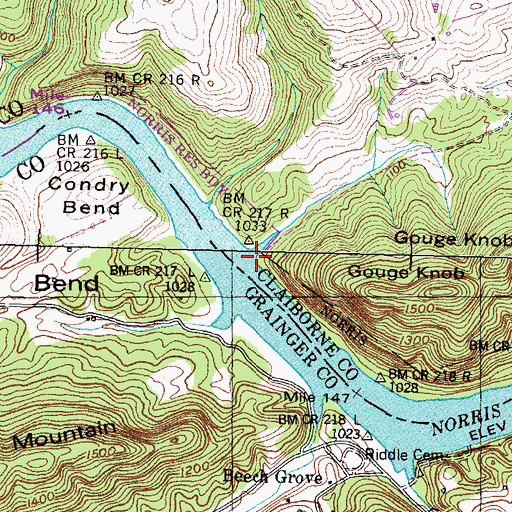 Topographic Map of Little Broken Valley, TN