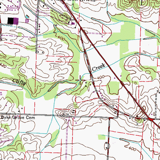Topographic Map of Hawley Branch, TN