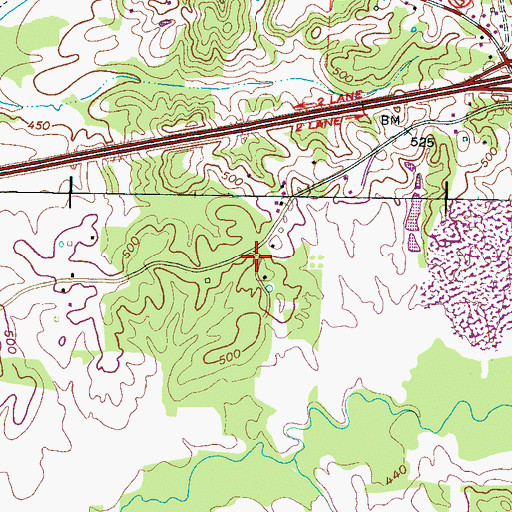 Topographic Map of Atkins (historical), TN