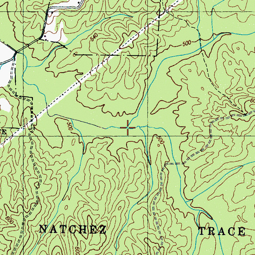 Topographic Map of South Fork Dabbs Creek, TN