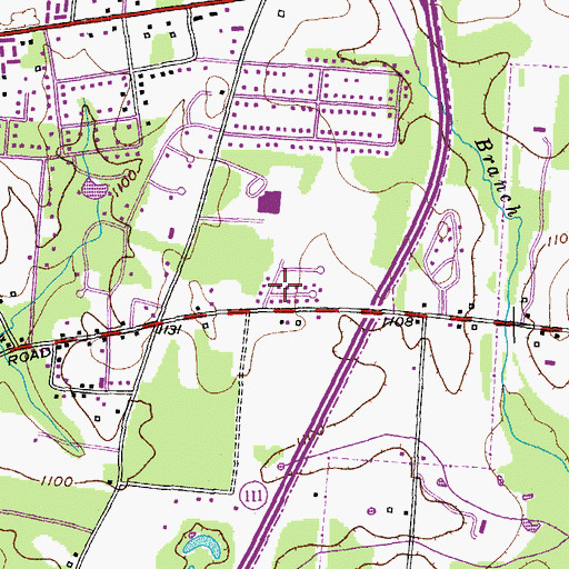 Topographic Map of Briargate, TN