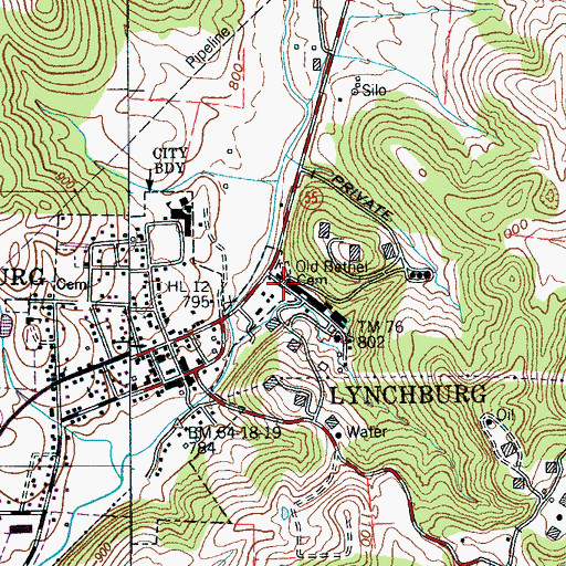 Topographic Map of Stillhouse Hollow, TN