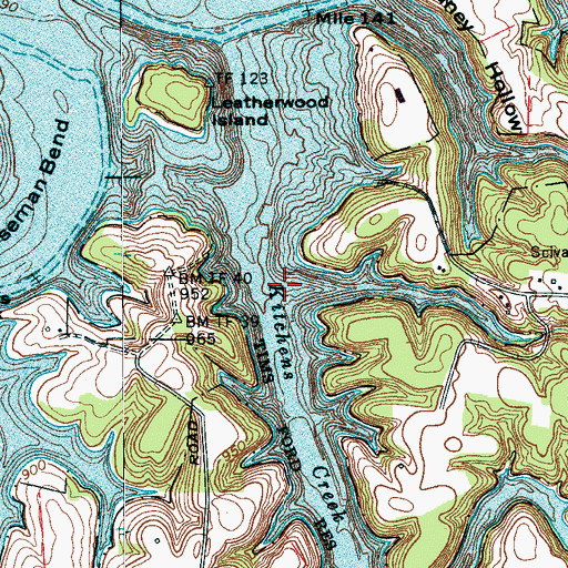 Topographic Map of Mansford (historical), TN