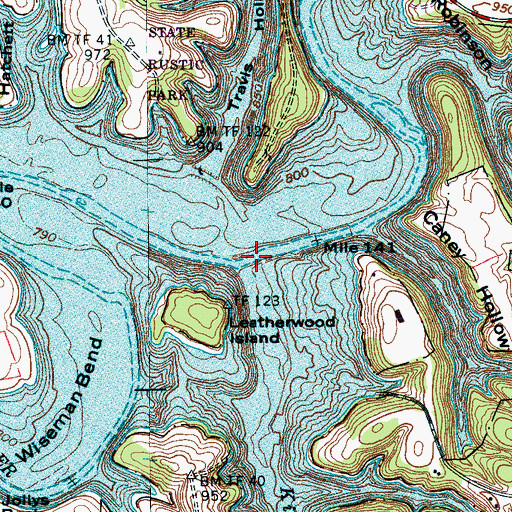 Topographic Map of Manns Ford (historical), TN