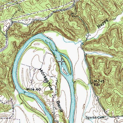 Topographic Map of Gullet Chute, TN