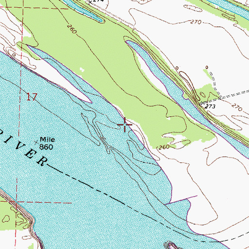 Topographic Map of Lee Towhead Revetment, TN