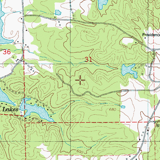 Topographic Map of Shechi Lake Dam, AL