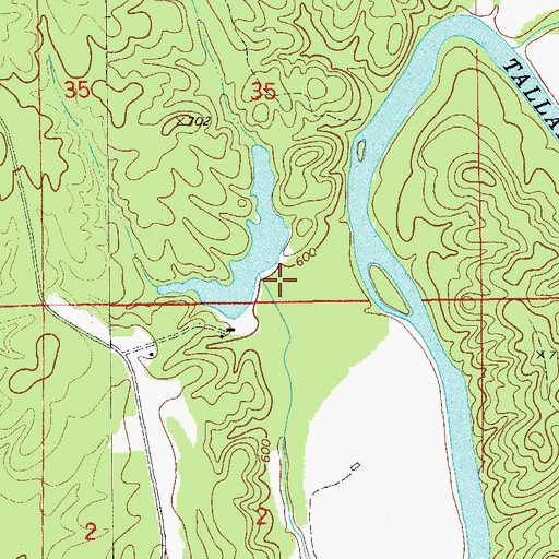 Topographic Map of Monaghan Dam, AL