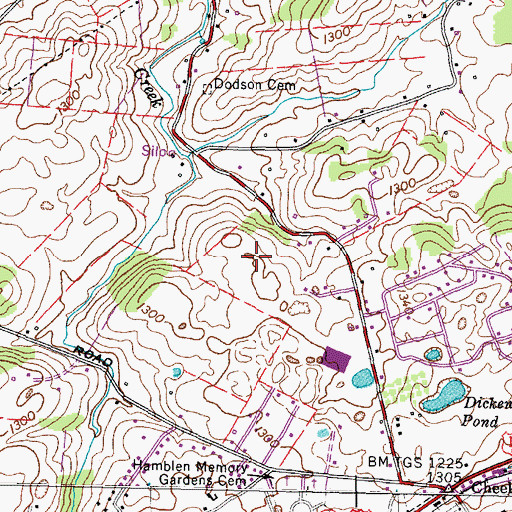 Topographic Map of Cardinal Hills, TN