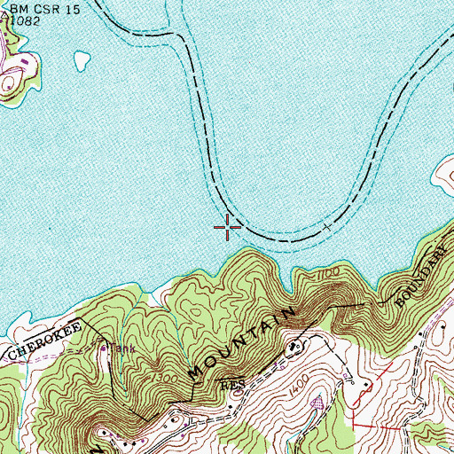 Topographic Map of Cave Spring, TN