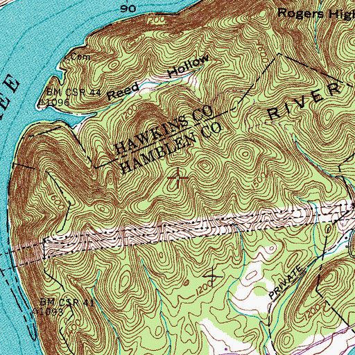 Topographic Map of Stony Mountain, TN