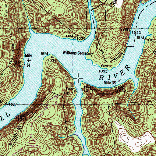 Topographic Map of Capps Hollow, TN