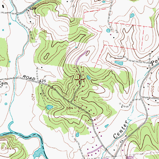 Topographic Map of High Chaparral, TN