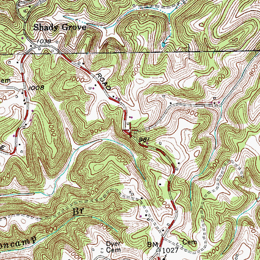 Topographic Map of Ivy Gap (historical), TN