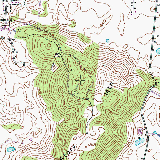 Topographic Map of Hickory Hills, TN