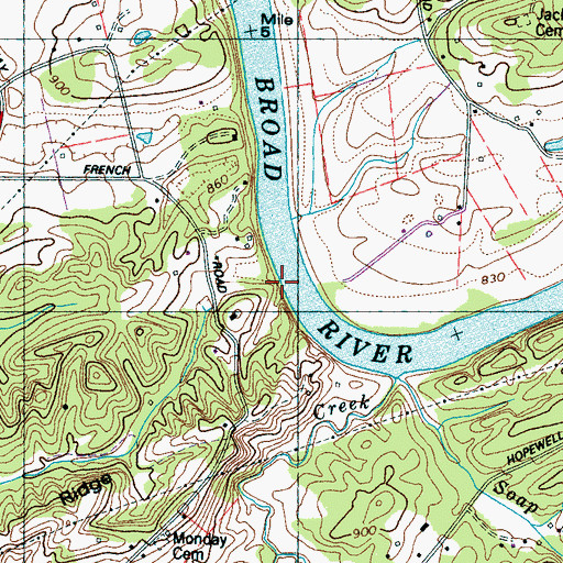 Topographic Map of Clarks Creek, TN