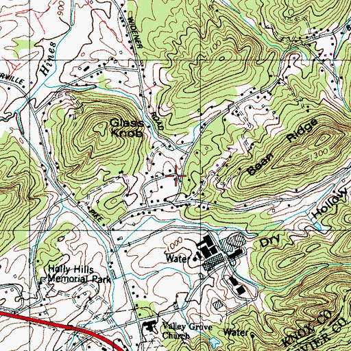 Topographic Map of Hasppy Hollow, TN