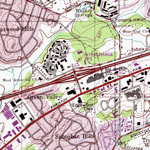 Topographic Map of Interchange 379, TN