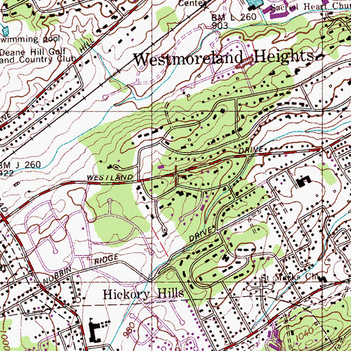 Topographic Map of Rothwood, TN