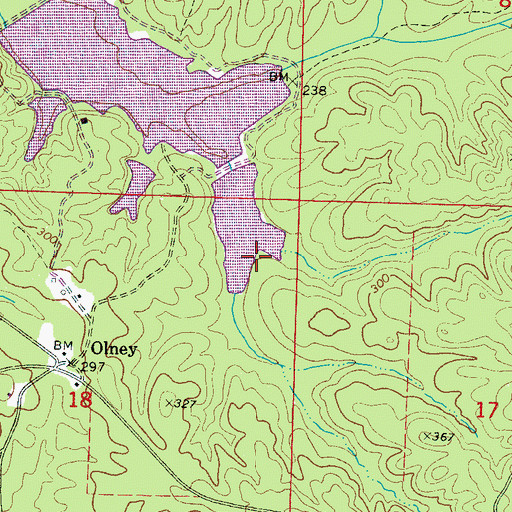 Topographic Map of P M Johnston Dam Number Two, AL