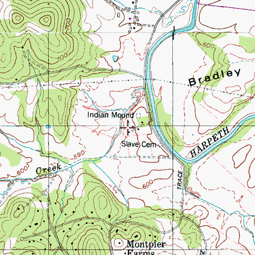 Topographic Map of Old Town (historical), TN