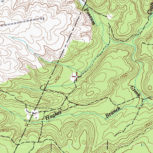 Topographic Map of Hughes (historical), TN