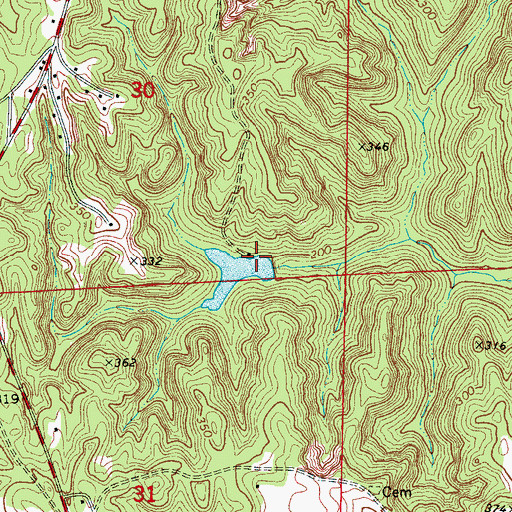 Topographic Map of Skelton Number 1 Dam, AL