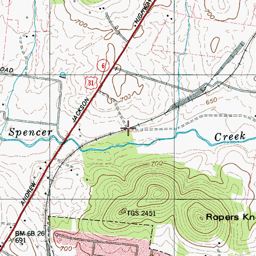 Topographic Map of McEwen (historical), TN