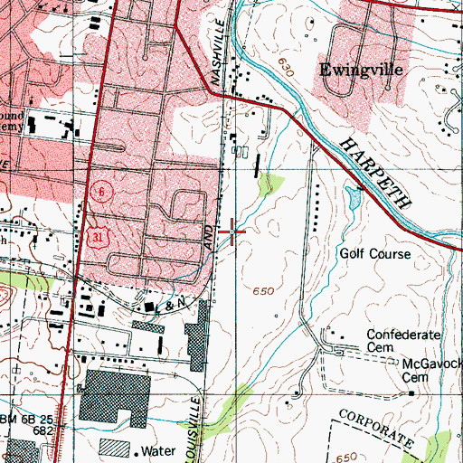Topographic Map of Winder Spring, TN
