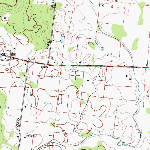 Topographic Map of Crestwood, TN