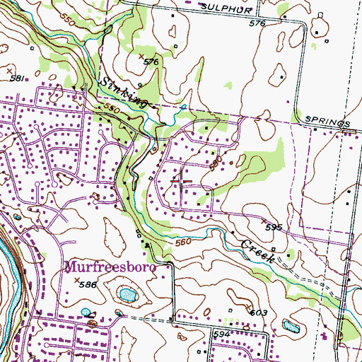 Topographic Map of Indian Springs, TN